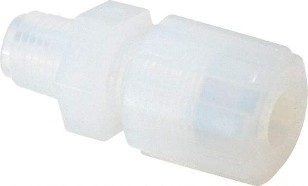 NewAge Industries - 3/8" Tube OD, PFA PTFE Plastic Compression Tube Male Connector - 1/4 NPT Pipe, 500°F Max, 1/4 Thread - Industrial Tool & Supply
