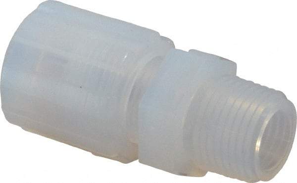 NewAge Industries - 3/8" Tube OD, PFA PTFE Plastic Compression Tube Male Connector - 3/8 NPT Pipe, 500°F Max, 3/8 Thread - Industrial Tool & Supply