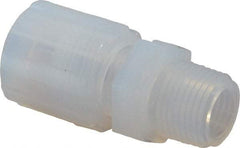 NewAge Industries - 3/8" Tube OD, PFA PTFE Plastic Compression Tube Male Connector - 3/8 NPT Pipe, 500°F Max, 3/8 Thread - Industrial Tool & Supply