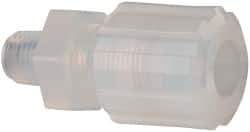 NewAge Industries - 1/2" Tube OD, PFA PTFE Plastic Compression Tube Male Connector - 1/4 NPT Pipe, 500°F Max, 1/4 Thread - Industrial Tool & Supply