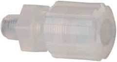 NewAge Industries - 1/2" Tube OD, PFA PTFE Plastic Compression Tube Male Connector - 1/4 NPT Pipe, 500°F Max, 1/4 Thread - Industrial Tool & Supply