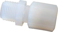 NewAge Industries - 1/2" Tube OD, PFA PTFE Plastic Compression Tube Male Connector - 1/2 NPT Pipe, 500°F Max, 1/2 Thread - Industrial Tool & Supply
