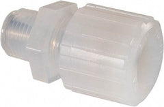 NewAge Industries - 3/4" Tube OD, PFA PTFE Plastic Compression Tube Male Connector - 1/2 NPT Pipe, 500°F Max, 1/2 Thread - Industrial Tool & Supply