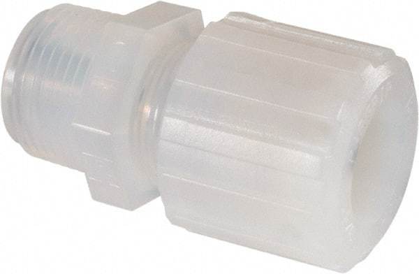 NewAge Industries - 3/4" Tube OD, PFA PTFE Plastic Compression Tube Male Connector - 3/4 NPT Pipe, 500°F Max, 3/4 Thread - Industrial Tool & Supply