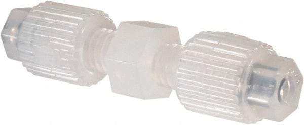 NewAge Industries - 1/8" Tube OD, PFA PTFE Plastic Compression Tube Union - 500°F Max - Industrial Tool & Supply