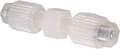 NewAge Industries - 1/8" Tube OD, PFA PTFE Plastic Compression Tube Union - 500°F Max - Industrial Tool & Supply