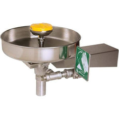 Haws - 15" Wide x 13" High, Wall Mount, Stainless Steel Bowl, Eye & Face Wash Station - 13" Inlet, 3.7 GPM Flow Rate - Industrial Tool & Supply