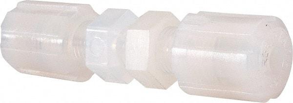 NewAge Industries - 1/4" Tube OD, PFA PTFE Plastic Compression Tube Bulkhead Union - 500°F Max - Industrial Tool & Supply