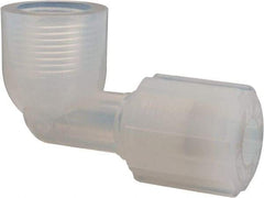 NewAge Industries - 3/8" Tube OD, PFA PTFE Plastic Compression Tube Female Elbow - 3/8 NPT Pipe, 500°F Max, 3/8 Thread - Industrial Tool & Supply