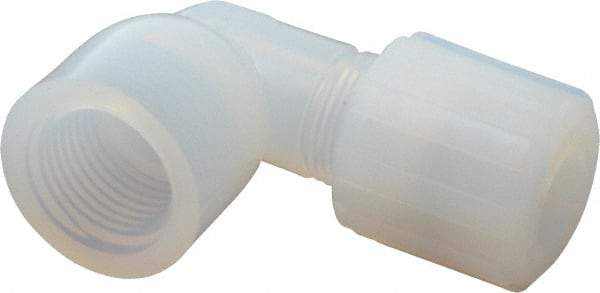 NewAge Industries - 1/2" Tube OD, PFA PTFE Plastic Compression Tube Female Elbow - 1/2 NPT Pipe, 500°F Max, 1/2 Thread - Industrial Tool & Supply