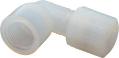 NewAge Industries - 1/2" Tube OD, PFA PTFE Plastic Compression Tube Female Elbow - 1/2 NPT Pipe, 500°F Max, 1/2 Thread - Industrial Tool & Supply