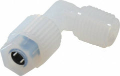 NewAge Industries - 1/4" Tube OD, PFA PTFE Plastic Compression Tube Male Elbow - 1/4 NPT Pipe, 500°F Max, 1/4 Thread - Industrial Tool & Supply