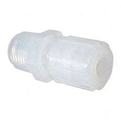 NewAge Industries - 3/8" Tube OD, PFA PTFE Plastic Compression Tube Male Elbow - 1/2 NPT Pipe, 500°F Max, 1/2 Thread - Industrial Tool & Supply