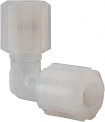 NewAge Industries - 1/2" Tube OD, PFA PTFE Plastic Compression Tube Union Elbow - 500°F Max - Industrial Tool & Supply