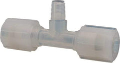 NewAge Industries - 1/4" Tube OD, PFA PTFE Plastic Compression Tube Male Branch Tee - 3/8 NPT Pipe, 500°F Max, 3/8 Thread - Industrial Tool & Supply