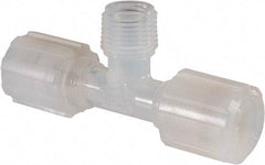 NewAge Industries - 3/8" Tube OD, PFA PTFE Plastic Compression Tube Male Branch Tee - 3/8 NPT Pipe, 500°F Max, 3/8 Thread - Industrial Tool & Supply