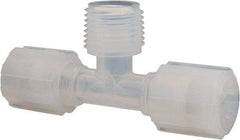 NewAge Industries - 3/8" Tube OD, PFA PTFE Plastic Compression Tube Male Branch Tee - 1/2 NPT Pipe, 500°F Max, 1/2 Thread - Industrial Tool & Supply