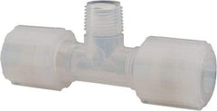 NewAge Industries - 1/2" Tube OD, PFA PTFE Plastic Compression Tube Male Branch Tee - 3/8 NPT Pipe, 500°F Max, 3/8 Thread - Industrial Tool & Supply