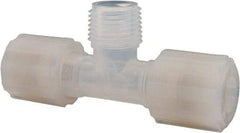 NewAge Industries - 1/2" Tube OD, PFA PTFE Plastic Compression Tube Male Branch Tee - 1/2 NPT Pipe, 500°F Max, 1/2 Thread - Industrial Tool & Supply