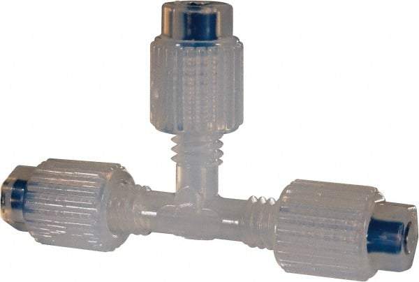 NewAge Industries - 1/8" Tube OD, PFA PTFE Plastic Compression Tube Union Tee - 500°F Max - Industrial Tool & Supply