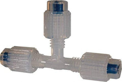 NewAge Industries - 1/8" Tube OD, PFA PTFE Plastic Compression Tube Union Tee - 500°F Max - Industrial Tool & Supply