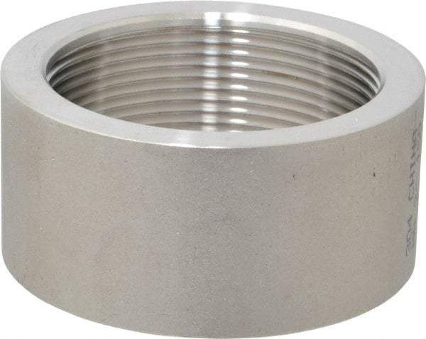 Merit Brass - 2" Grade 304 Stainless Steel Pipe Half Coupling - FNPT End Connections, 150 psi - Industrial Tool & Supply