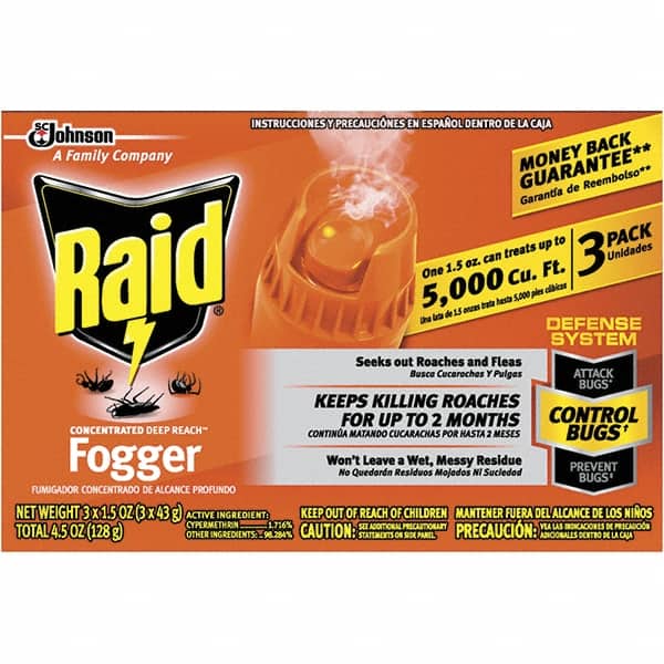 Raid - Pack of (3), 1.5 oz Cans, Fluid Ounce Bug & Flying Insect Killer - Industrial Tool & Supply
