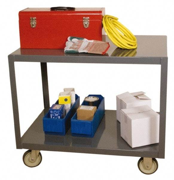 Durham - Mobile Table - Steel, Gray, 36" Long x 18" Deep x 30" High - Industrial Tool & Supply