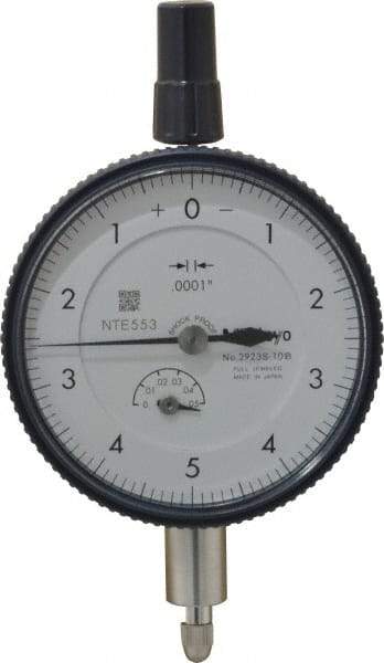 Mitutoyo - 0.05" Range, 0-5-0 Dial Reading, 0.0001" Graduation Dial Drop Indicator - 2-3/16" Dial, 0.01" Range per Revolution, 0.0002" Accuracy, Revolution Counter - Industrial Tool & Supply