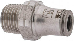 Legris - 3/16" Outside Diam, 1/8 NPT, Stainless Steel Push-to-Connect Male Connector - 435 Max psi, Tube to Male NPT Connection, FKM O-Ring - Industrial Tool & Supply
