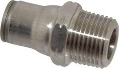 Legris - 3/8" Outside Diam, 3/8 NPT, Stainless Steel Push-to-Connect Male Connector - 435 Max psi, Tube to Male NPT Connection, FKM O-Ring - Industrial Tool & Supply