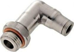Legris - 5/32" Outside Diam, 10-32 NPT, Stainless Steel Push-to-Connect Male Elbow - 435 Max psi, Tube to Male NPT Connection, FKM O-Ring - Industrial Tool & Supply