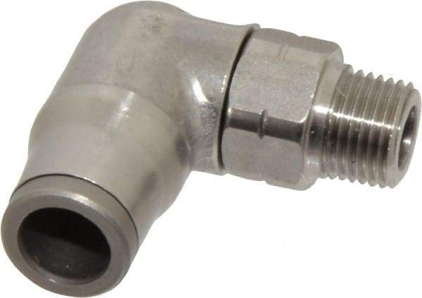 Legris - 5/16" Outside Diam, 1/8 NPT, Stainless Steel Push-to-Connect Male Elbow - 290 Max psi, Tube to Male NPT Connection, FKM O-Ring - Industrial Tool & Supply