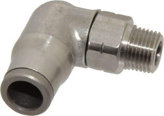 Legris - 5/16" Outside Diam, 1/8 NPT, Stainless Steel Push-to-Connect Male Elbow - 290 Max psi, Tube to Male NPT Connection, FKM O-Ring - Industrial Tool & Supply