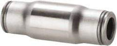 Legris - 1/2" Outside Diam, Stainless Steel Push-to-Connect Tube Union - 435 Max psi, Tube to Tube Connection, FKM O-Ring - Industrial Tool & Supply