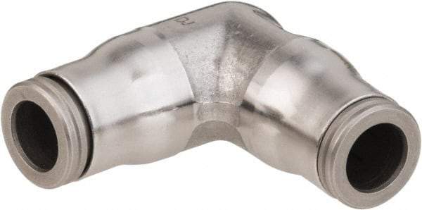 Legris - 3/8" Outside Diam, Stainless Steel Push-to-Connect Tube Union Elbow - 435 Max psi, Tube to Tube Connection, FKM O-Ring - Industrial Tool & Supply