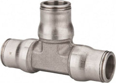 Legris - 1/2" Outside Diam, Stainless Steel Push-to-Connect Union Tee - 435 Max psi, Tube to Tube Connection, FKM O-Ring - Industrial Tool & Supply