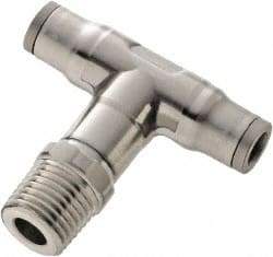 Legris - 5/32" Outside Diam, 1/8 NPT, Stainless Steel Push-to-Connect Male Branch Tee - 435 Max psi, FKM O-Ring, Tube to Male NPT - Industrial Tool & Supply