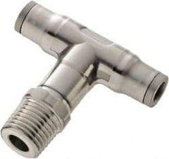 Legris - 5/32" Outside Diam, 1/8 NPT, Stainless Steel Push-to-Connect Male Branch Tee - 435 Max psi, FKM O-Ring, Tube to Male NPT - Industrial Tool & Supply