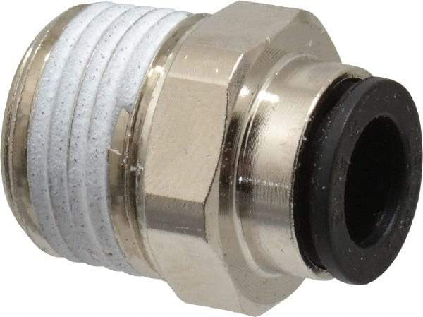 Legris - 5/16" Outside Diam, 3/8 NPT, Nickel Plated Brass Push-to-Connect Tube Male Connector - 290 Max psi - Industrial Tool & Supply