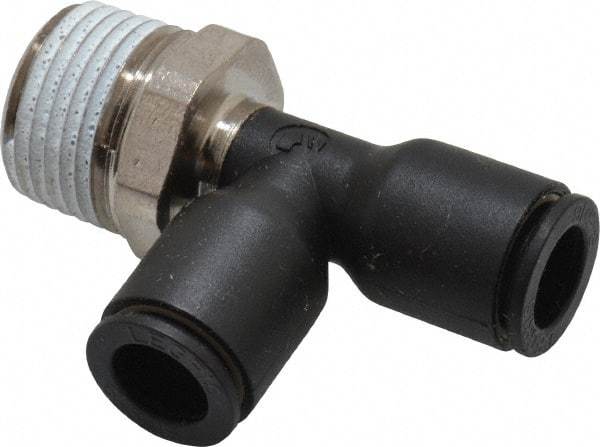 Legris - 5/16" OD, 3/8 NPT, Nylon/Nickel Plated Brass Push-to-Connect Male Run Tee - 290 Max psi - Industrial Tool & Supply