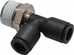 Legris - 5/16" OD, 3/8 NPT, Nylon/Nickel Plated Brass Push-to-Connect Male Run Tee - 290 Max psi - Industrial Tool & Supply