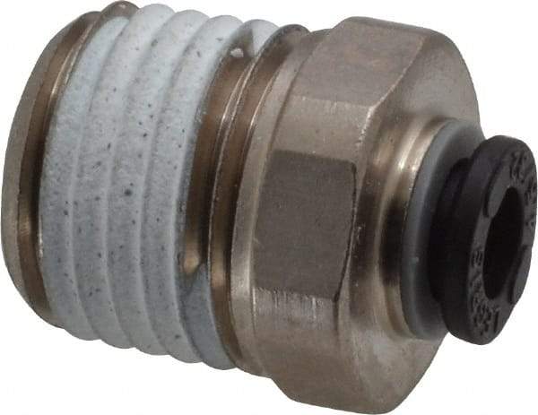 Legris - 5/32" Outside Diam, 1/4 NPT, Nickel Plated Brass Push-to-Connect Tube Male Connector - 290 Max psi - Industrial Tool & Supply