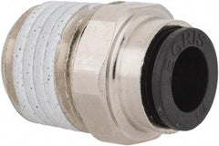 Legris - 1/4" Outside Diam, 1/4 NPT, Nickel Plated Brass Push-to-Connect Tube Male Connector - 290 Max psi - Industrial Tool & Supply
