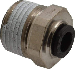 Legris - 1/4" Outside Diam, 3/8 NPT, Nickel Plated Brass Push-to-Connect Tube Male Connector - 290 Max psi - Industrial Tool & Supply