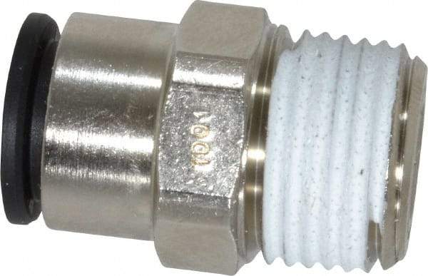 Legris - 3/8" Outside Diam, 3/8 NPT, Nickel Plated Brass Push-to-Connect Tube Male Connector - 290 Max psi - Industrial Tool & Supply