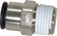 Legris - 3/8" Outside Diam, 3/8 NPT, Nickel Plated Brass Push-to-Connect Tube Male Connector - 290 Max psi - Industrial Tool & Supply