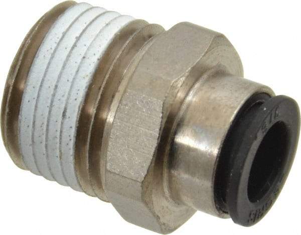 Legris - 3/8" Outside Diam, 1/2 NPT, Nickel Plated Brass Push-to-Connect Tube Male Connector - 290 Max psi - Industrial Tool & Supply