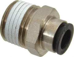 Legris - 3/8" Outside Diam, 1/2 NPT, Nickel Plated Brass Push-to-Connect Tube Male Connector - 290 Max psi - Industrial Tool & Supply