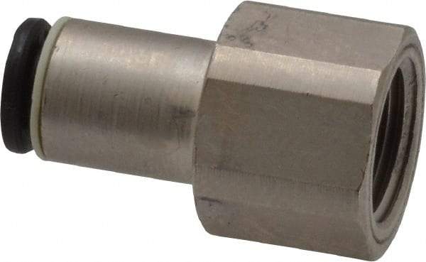 Legris - 5/32" Outside Diam, 1/8 NPT, Nickel Plated Brass Push-to-Connect Tube Female Connector - 290 Max psi - Industrial Tool & Supply